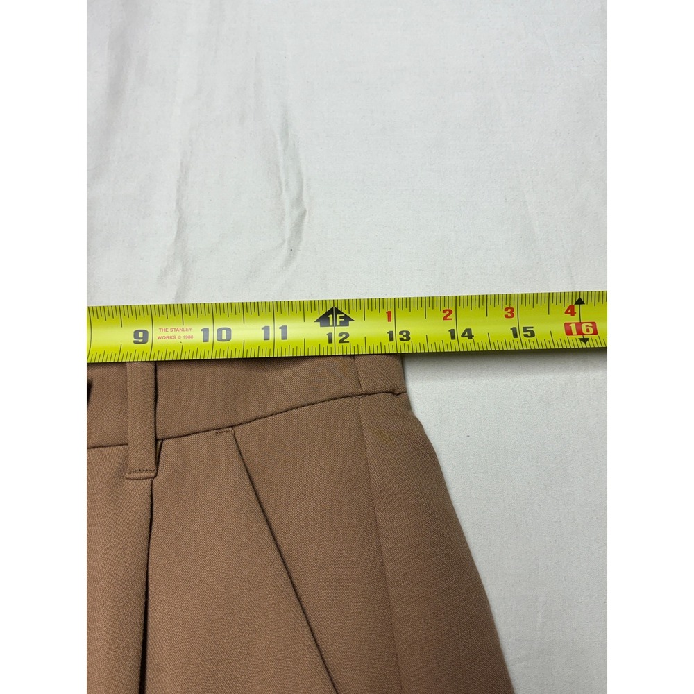 Abercrombie & Fitch Sloane Tailored Wide Leg Pants Brown Tan Rise Womens 25X32 - Picture 6 of 10